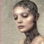 head decoration with mehndi.